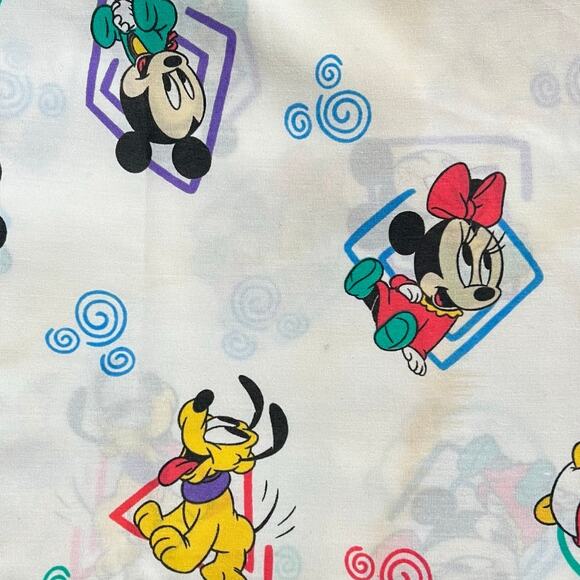 VTG Dundee Disney Curtains w Tie Backs 63Lx41W Baby Mickey Minnie Goofy 4 Panels - Picture 6 of 7